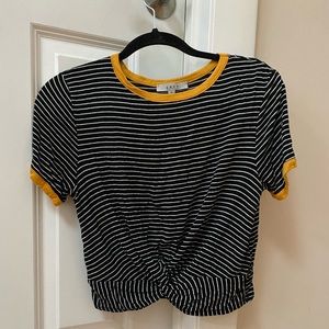 Striped twist crop-top